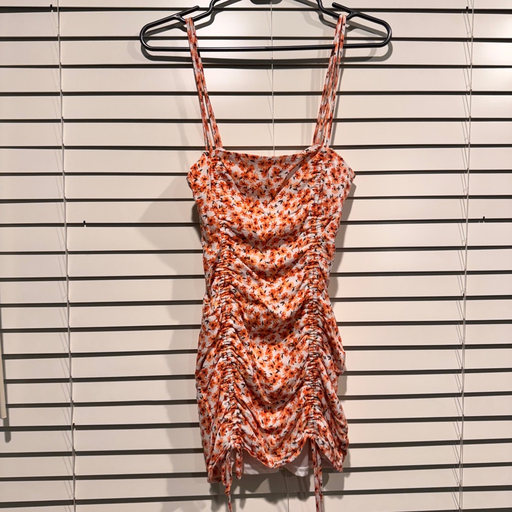 Floral Ruched Mini Dress